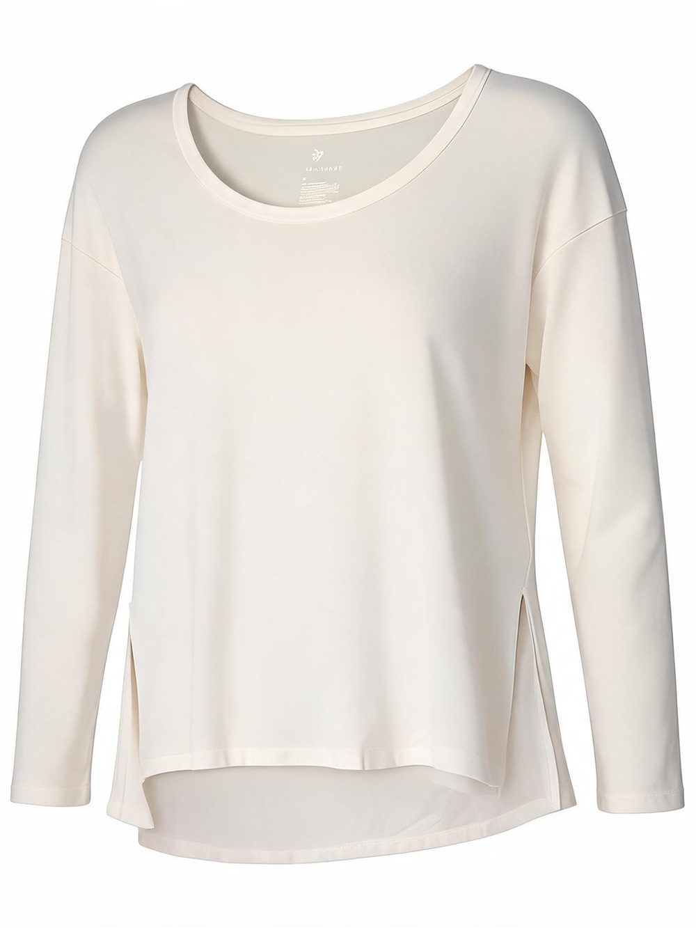 all in motion Cream Long-Sleeve Scoop Neck Top